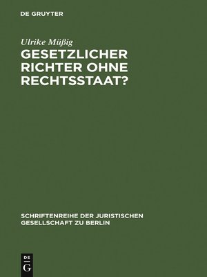 cover image of Gesetzlicher Richter ohne Rechtsstaat?